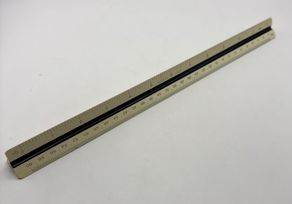 Pickett 235E Architect Triangular Scale Ruler 12" Engineering Drafting Tool