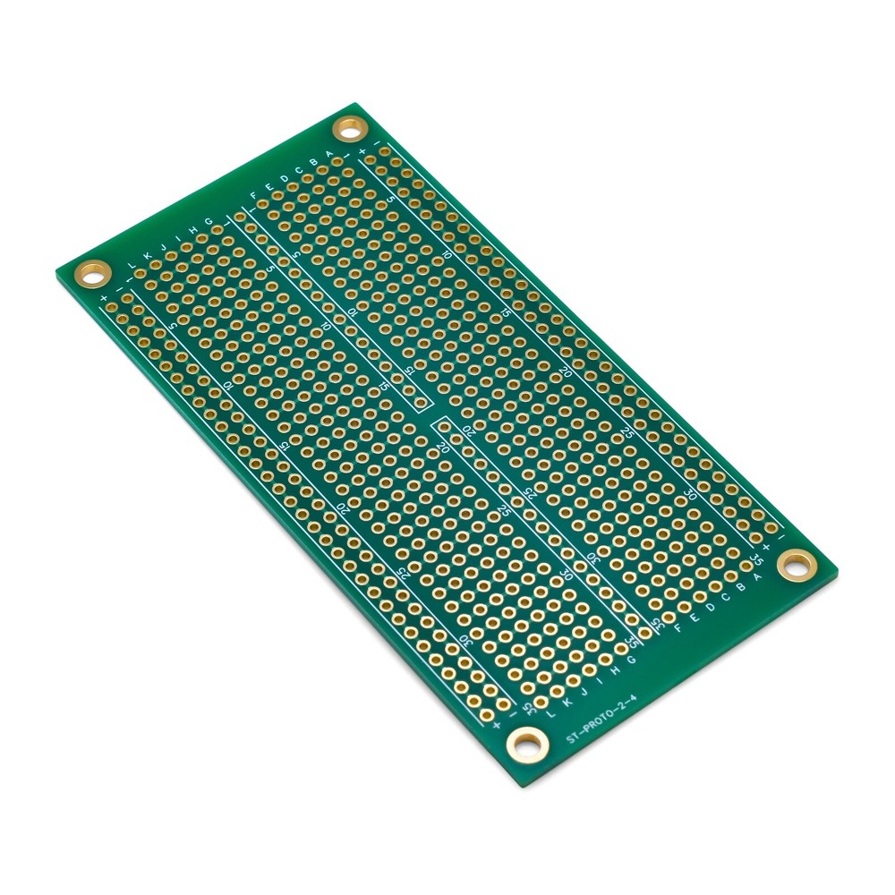Premium 2" x 4" Protoboard PCB, ENIG Prototyping PCB, ST-PROTO-2-4