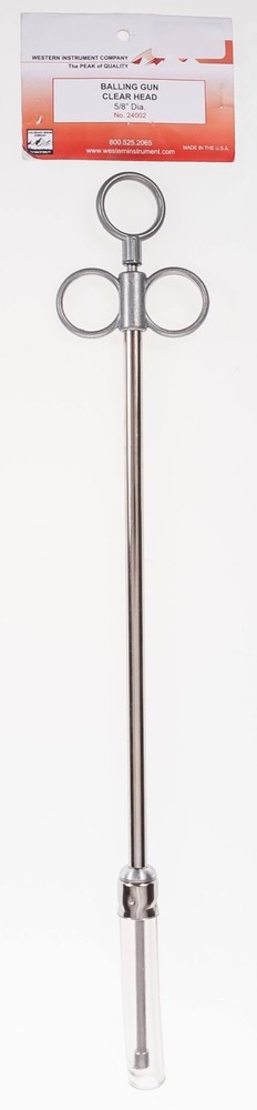 Balling Gun Clear Head 5/8" x 18"