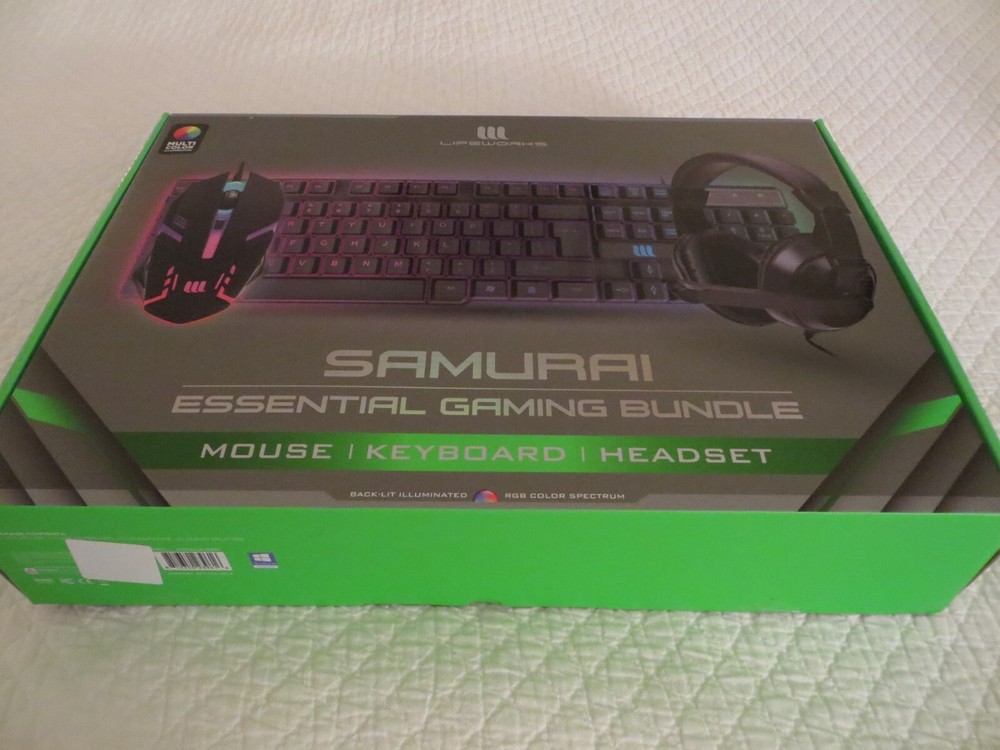Gaming Mouse Keyboard and Headset Back-Lit Samurai Bundle NEW FREE SHIPPING!!!
