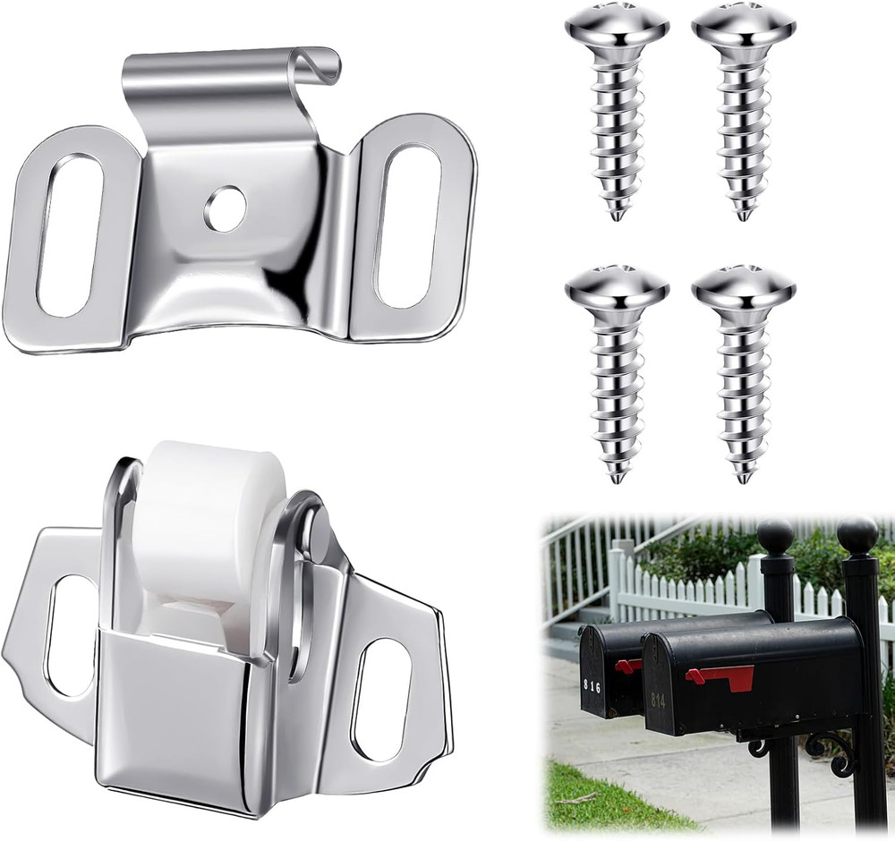 1 Set Mailbox Replacement Roller Catch Latch with Screws Hardware Roller Wheel S