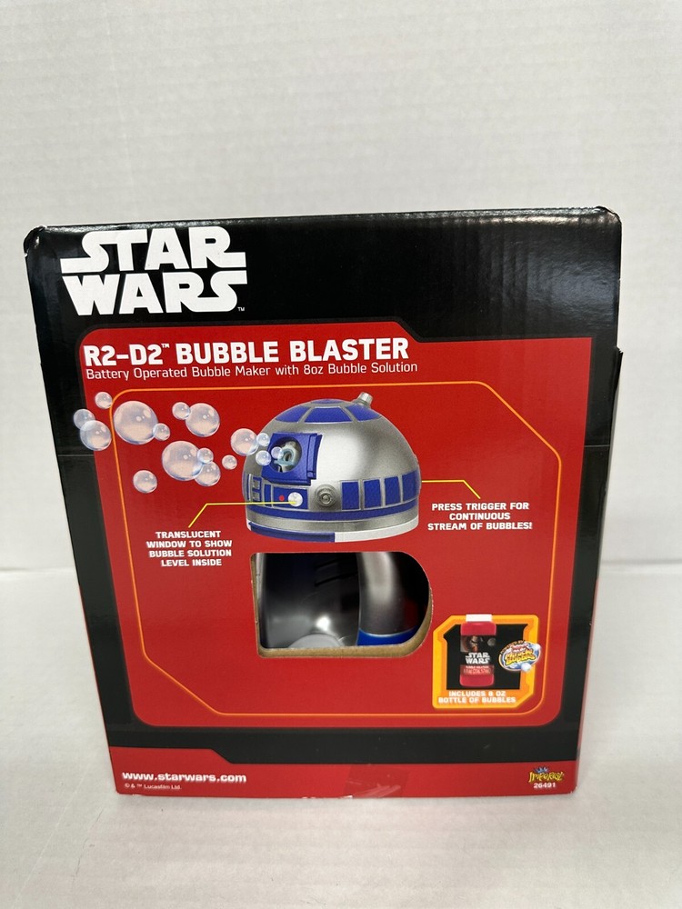 STAR WARS R2-D2 BATTERY OPERATED BUBBLE BLASTER WITH 8OZ BUBBLE SOLUTION SEALED