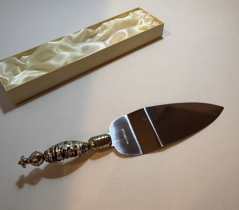 D'Lusso Cake Server with glass handle, in Gift Box
