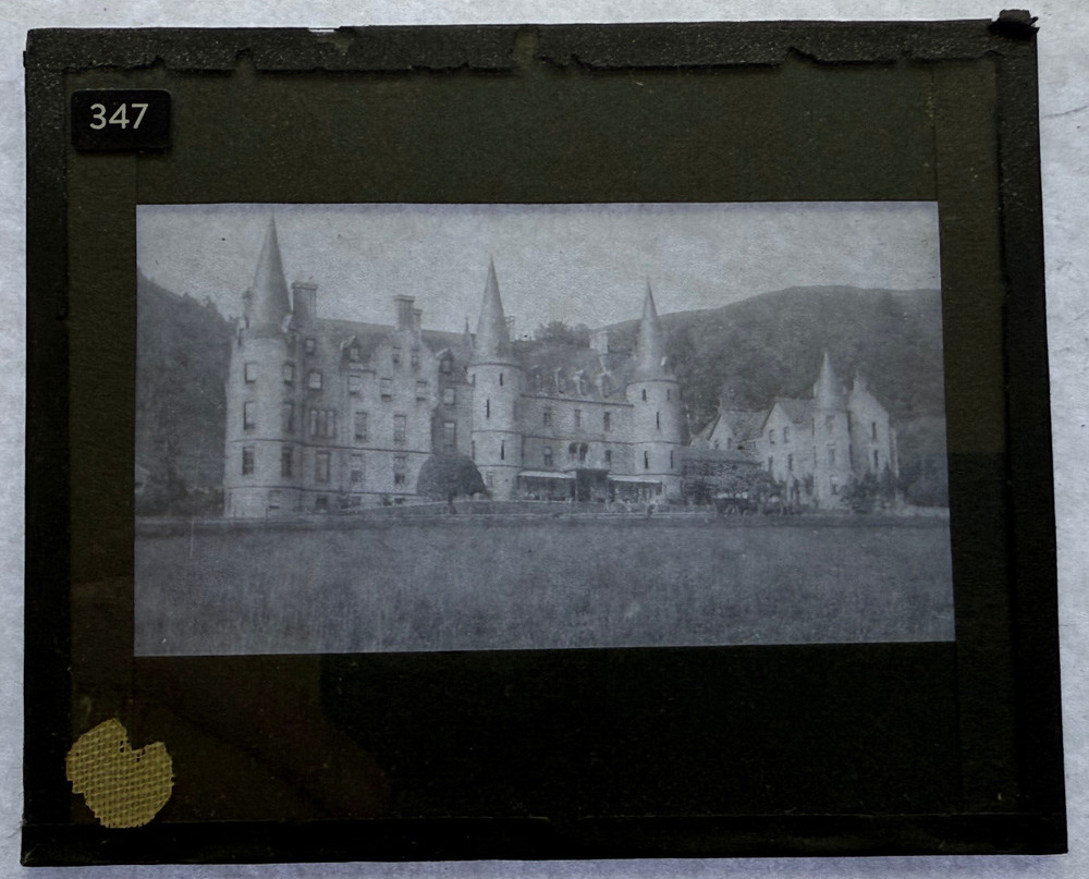 MAGIC LANTERN SLIDE CASTLE WITH SPIRES SCOTLAND? 1900s 347
