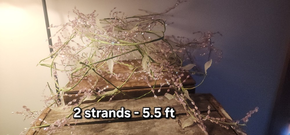 Decorative Pink Beaded W Leafs Vine Garland  Easter