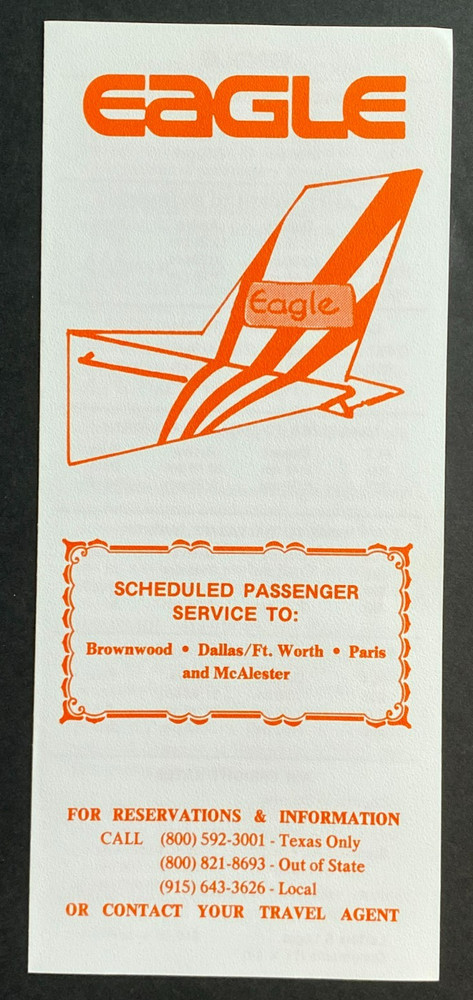 Eagle Airlines Timetable Effective (Undated)