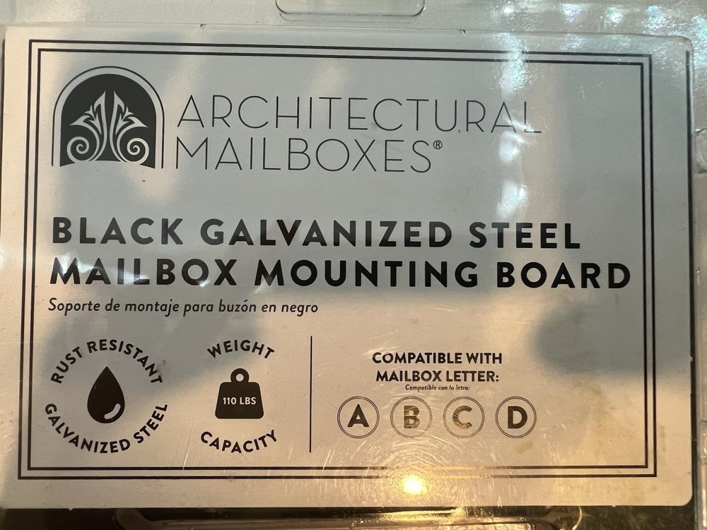 Architectural Mailboxes Black Mailbox mounting board black - hardware included