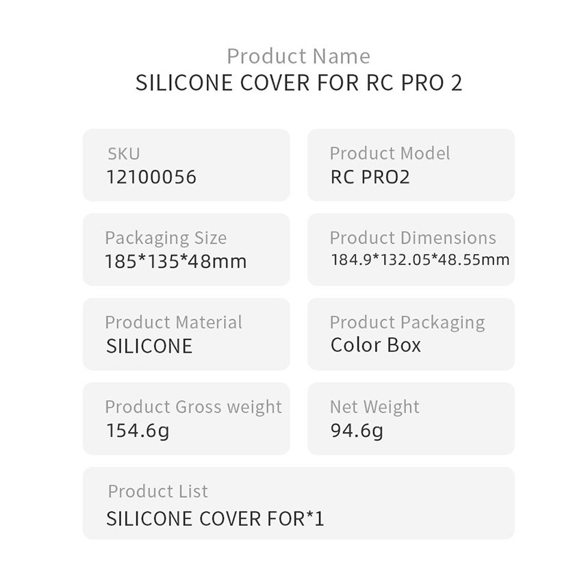 For RC PRO 2 Remote Controller Silicone Case Protective Cover Dust Proof Shell