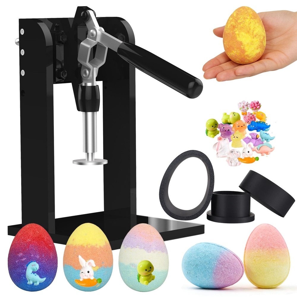 Bath Bomb Press Machine 2.5 inches Dinosaur Egg Bath Bomb Molds with Surprise...
