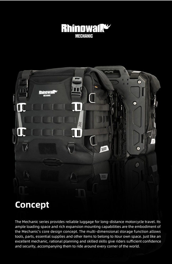 Rhinowalk Quick Release Saddle Bag 35L Waterproof with Lock Hole Molle System