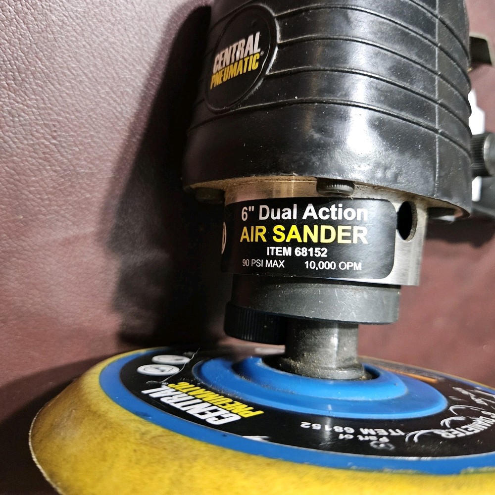 CENTRAL PNEUMATIC 68152 AIR SANDER BUFFER 6" Works Well