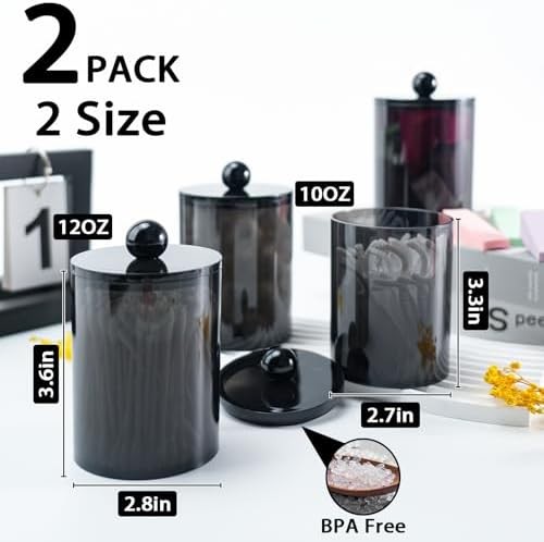Qtip Holder Canister Jar Set Bathroom
