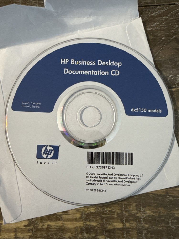 HP Business Desktop Documentation Software PC Cd Rom