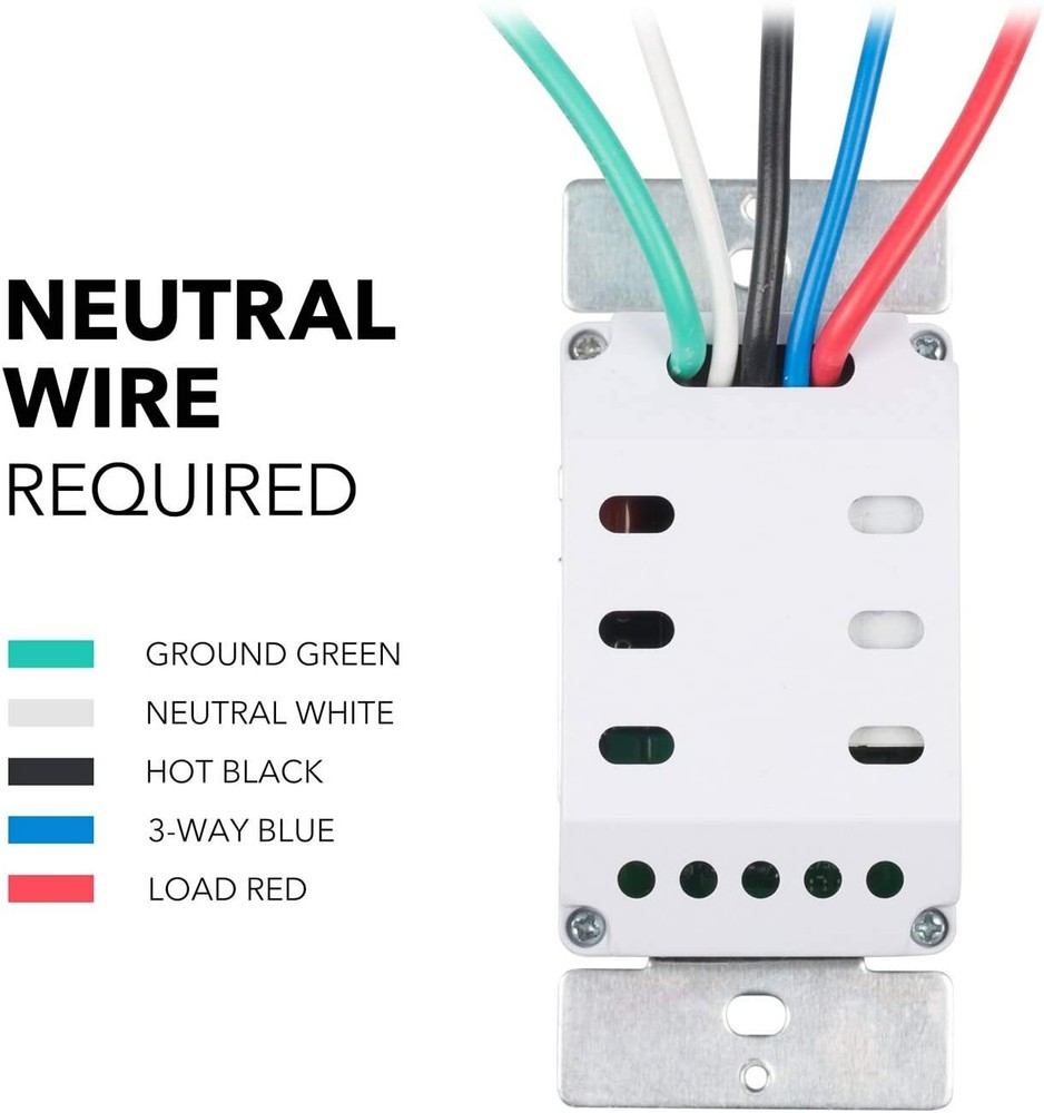 BN-LINK Programmable In-Wall Digital Timer Switch Blue Backlight 7-Day,15A,125V