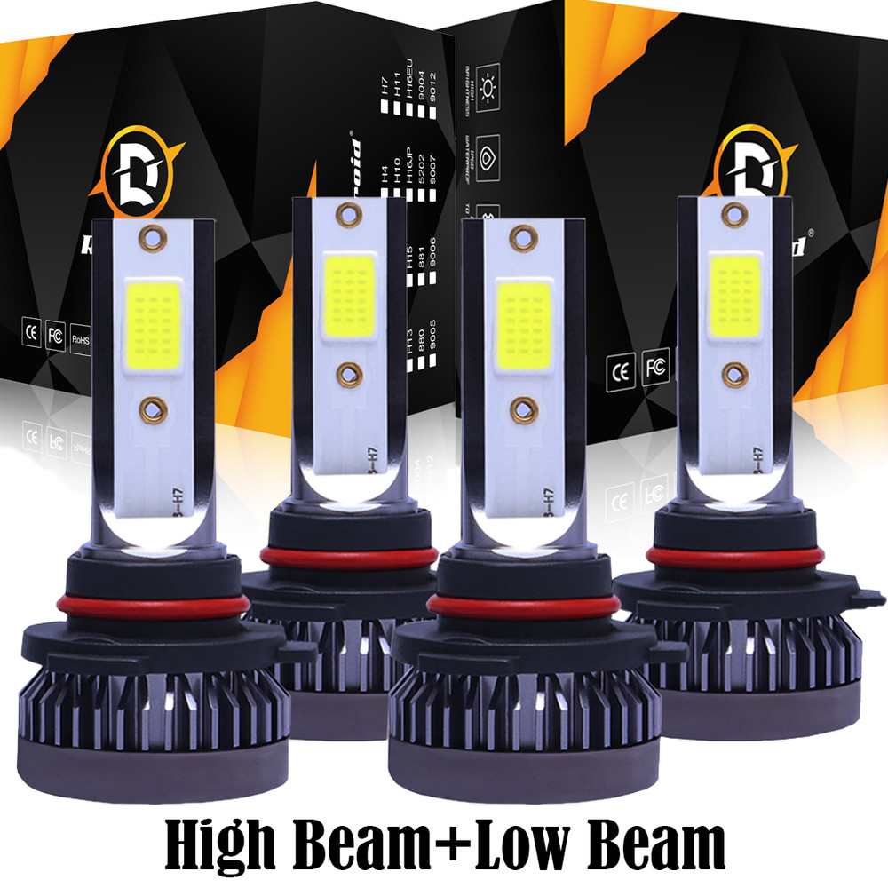 9006 9005 LED Headlight KIT Combo Bulbs 6000K High Low Beam Super Bright White