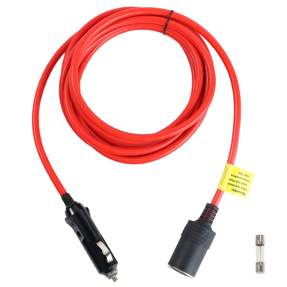 12ft Cigarette Lighter Extension Cord Cable DC Power Heavy Duty Socket Plug 12V