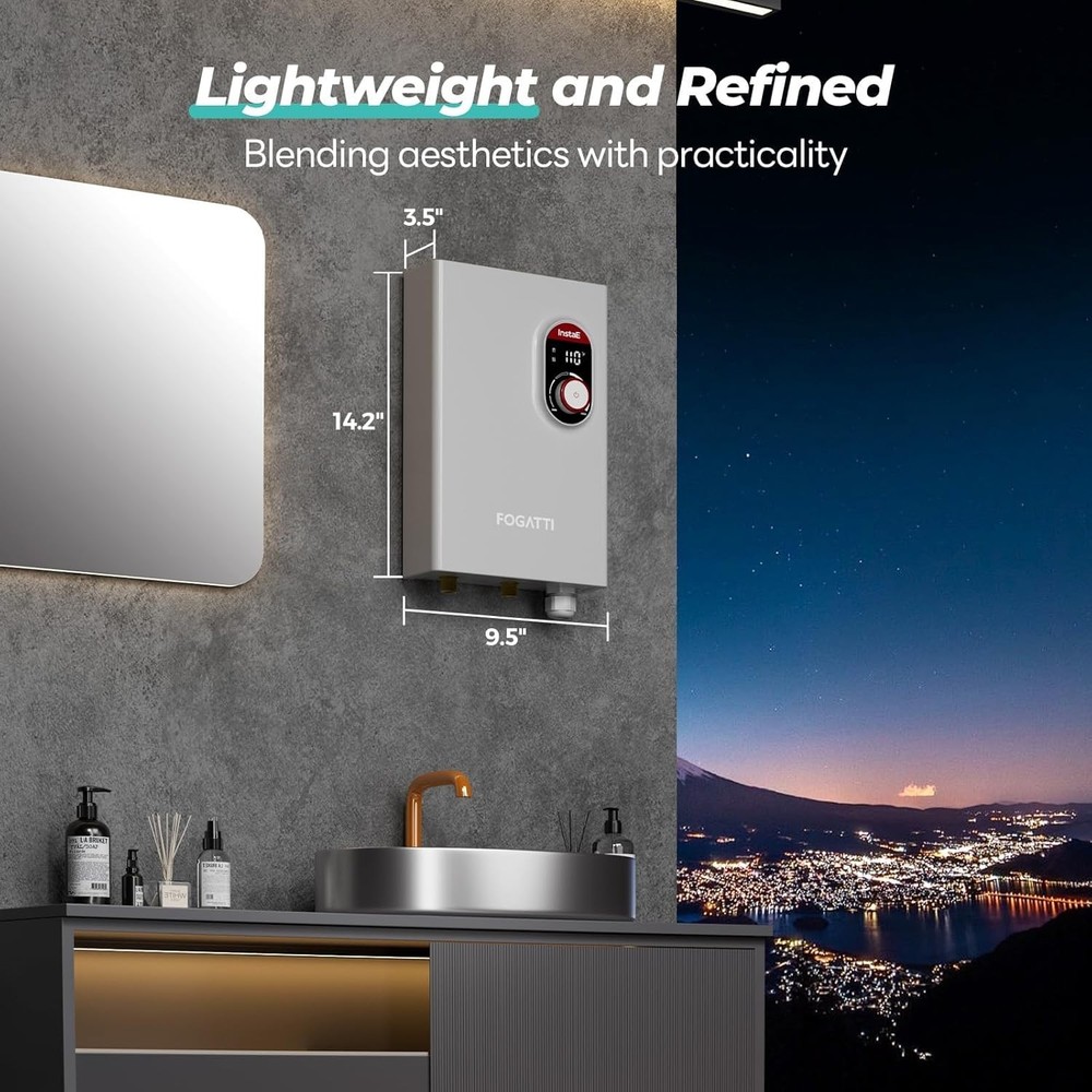FOGATTI 11kW Tankless Water Heater Electric 240V Up to 2.6 GPM ETL Certified