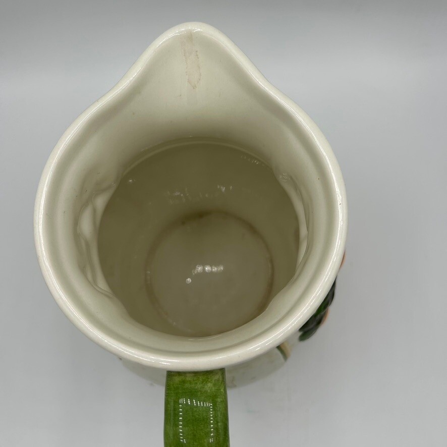 Vintage 01 Ceramic Pitcher Embossed Fruit Design Decorative Kitchen Decor Cream