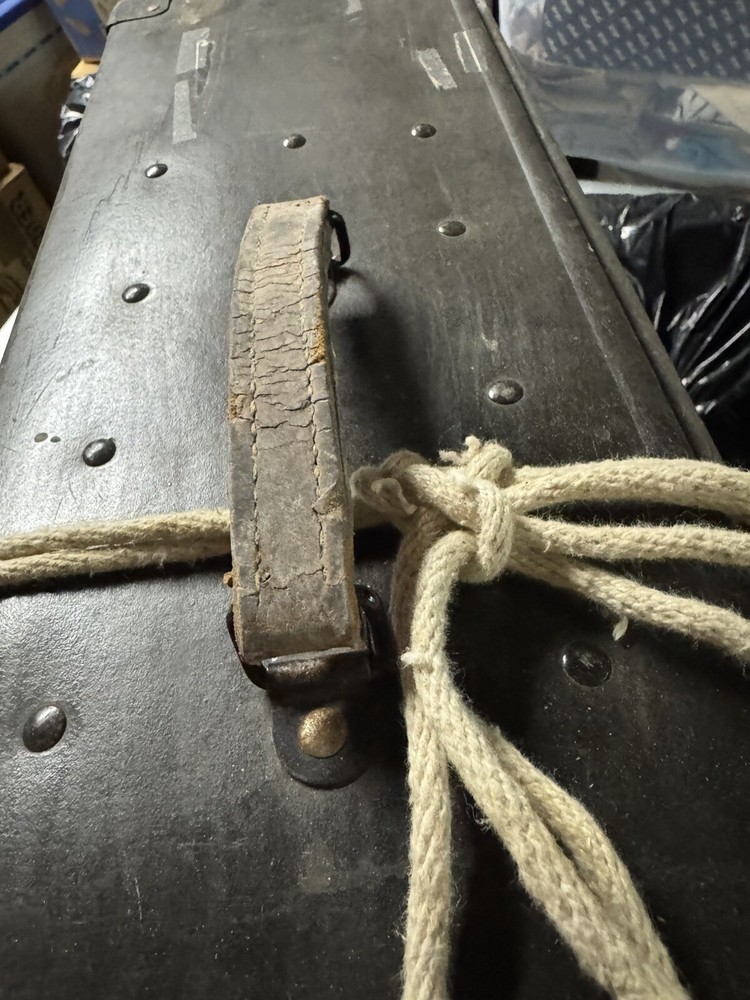 Original WW2 German RED CROSS MEDICAL SUPPLY BOX Leather Handle Missing Straps