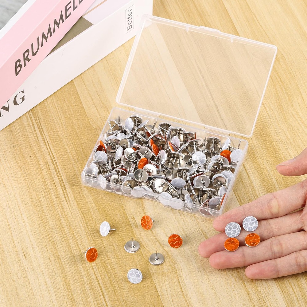200 Pack Reflective Trail Markers Marking Tacks Glow Multicolor
