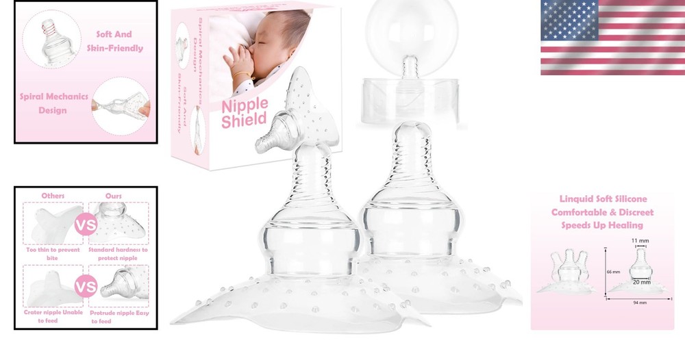 Triangular Design Nipple Shields 20mm - Ideal for Newborn Breastfeeding Relief