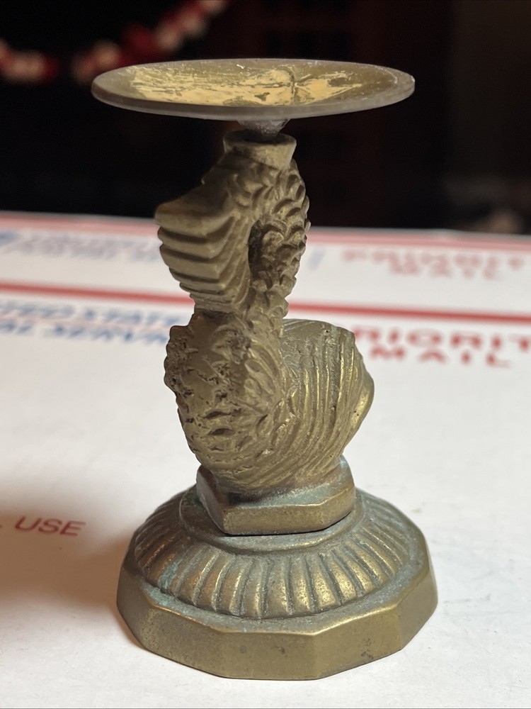 Gatco Brass KOI FISH Candle Stick, Candy Dish Holder, 3” Solid Brass, Unique