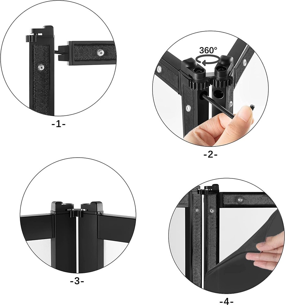 PRORECK DJ Foldable Facade Portable Event Booth Panel Black Frame with Bag