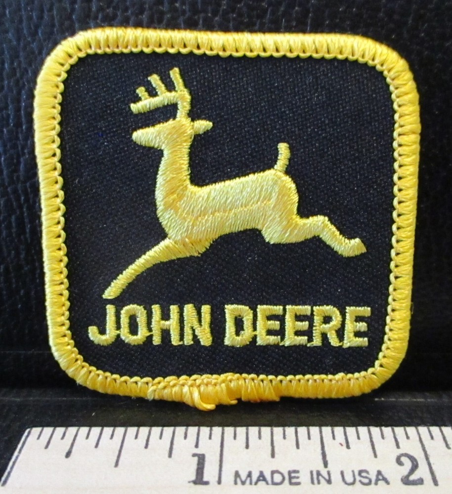 John Deere Construction 1968 Leaping Deer Logo Embroidered Patch hat cap uniform