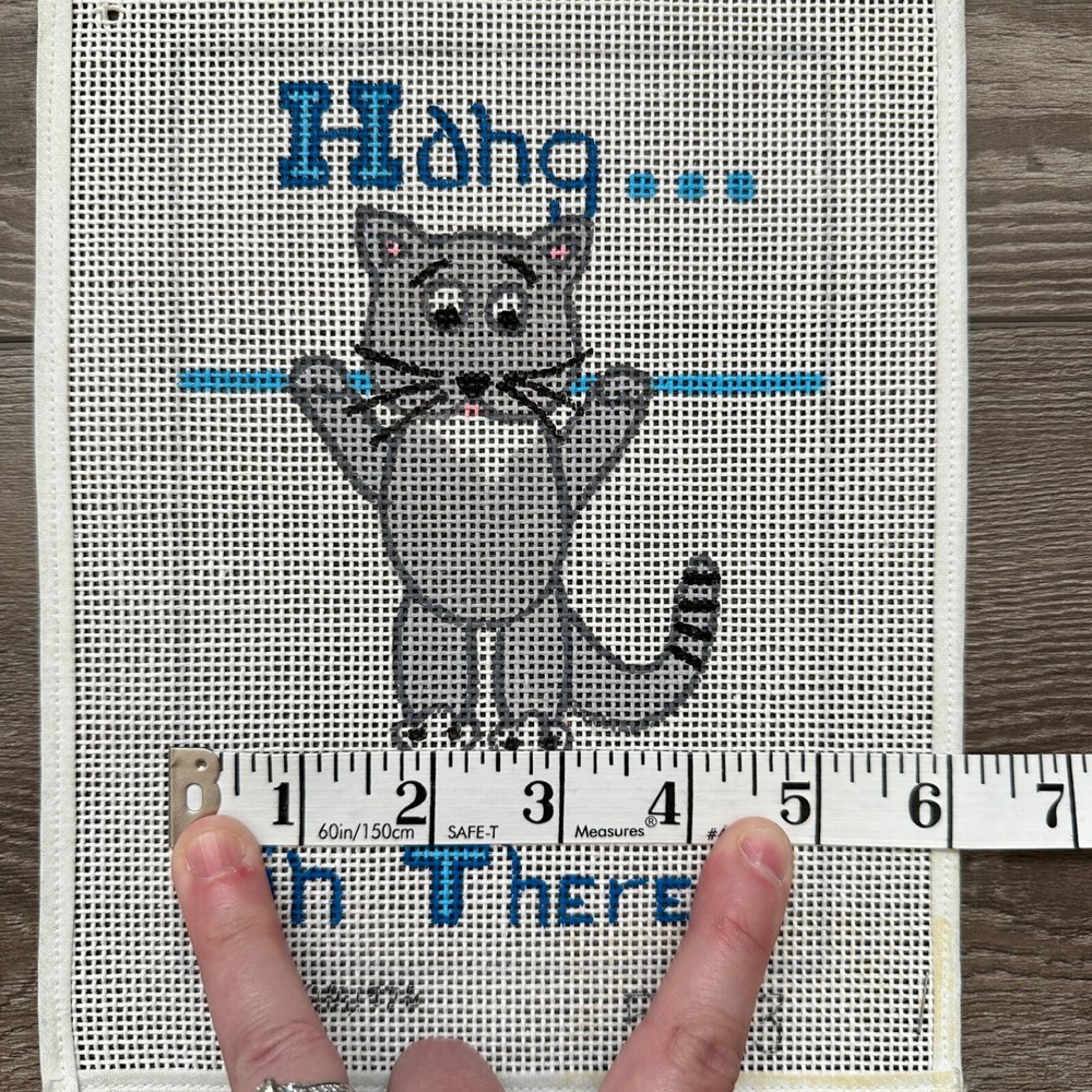 Hang in There Cat Needlepoint Canvas, Single Sheet