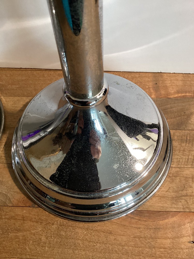 14” Tall Art Deco Candleholders/Silver Plated