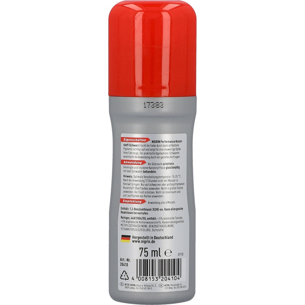 Performance Plastic Black | 75 ml | Plastic Care | with Application Sc...