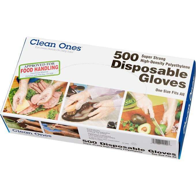 CLEAN ONES 500 SUPER STRONG HIGH-DENSITY POLYETHLYLENE DISPOSABLE GLOVES