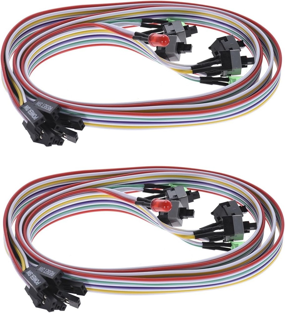 2 Pack Desktop Computer Case Motherboard On/Off/Reset/HDD Switch Power 2-PACK