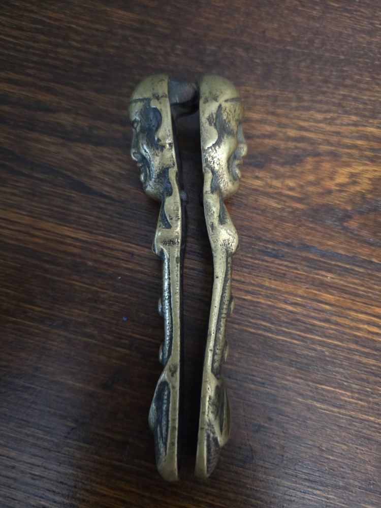 Vintage Solid Brass Clown Face Nutcracker, England