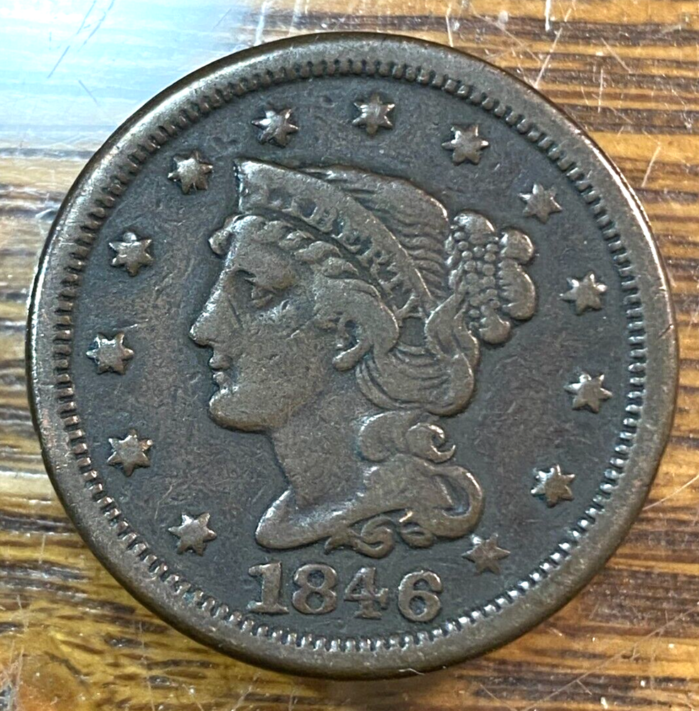 1846 Small Date Large Cent Nice Original VF CHRC