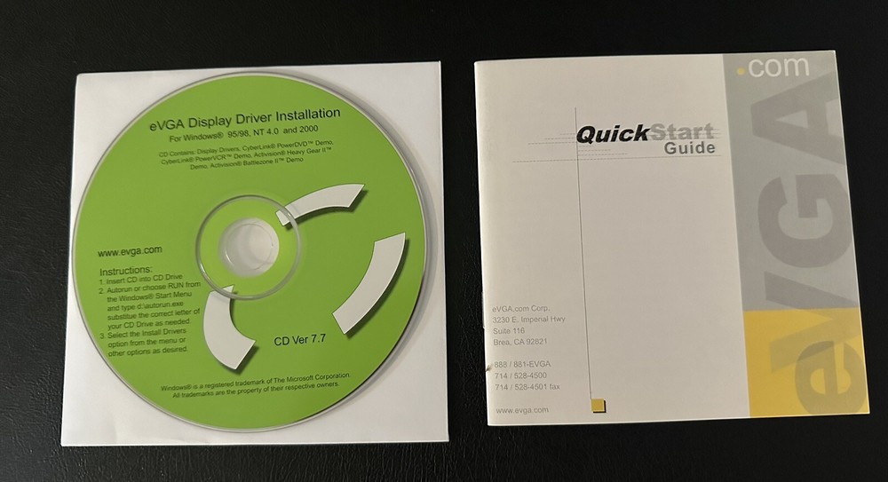 eVGA Display Driver Installation CD for Windows 95/98 NT 4.0 2000 & User Guide
