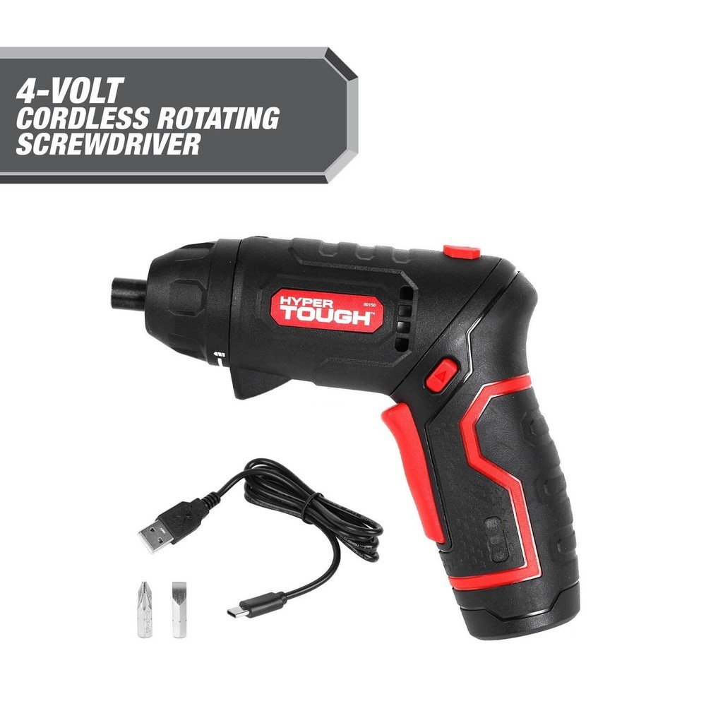 4V Cordless Rotate Screwdriver W/ Battery Charger & Adjustable Handle Workshop
