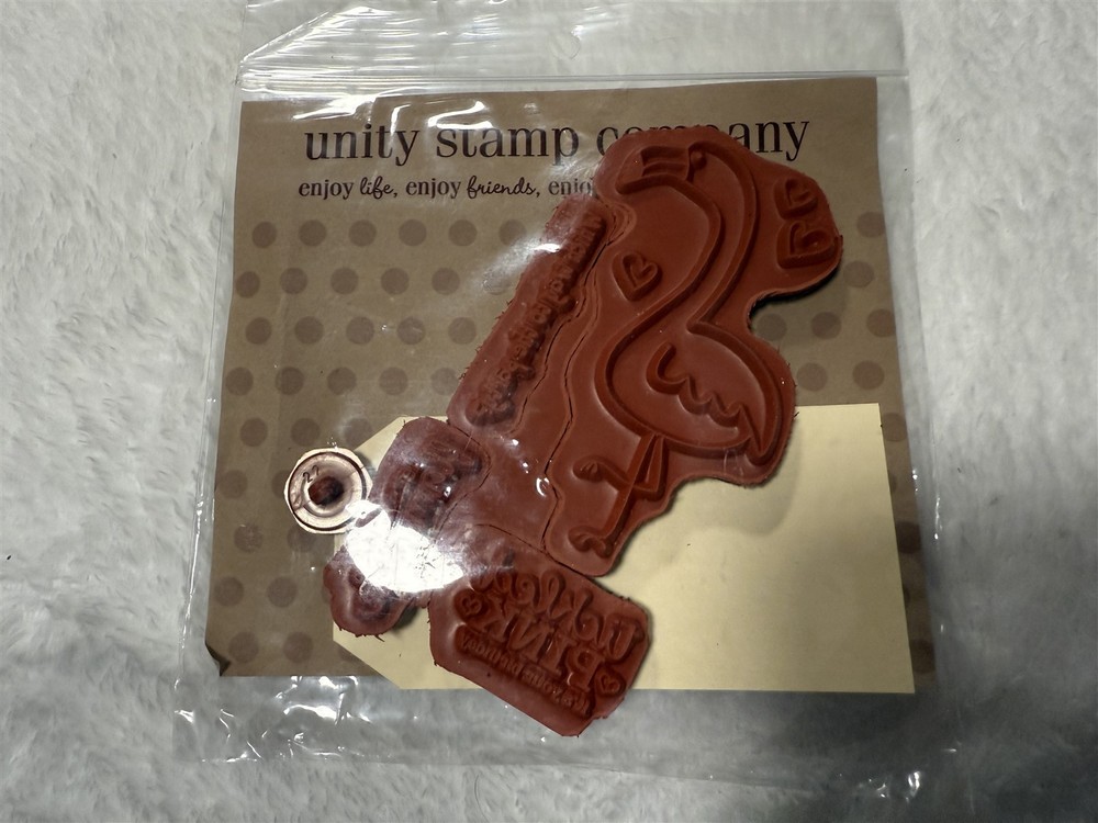 UNITY STAMP CO LET'S FLAMINGLE RUBBER STAMPS SET