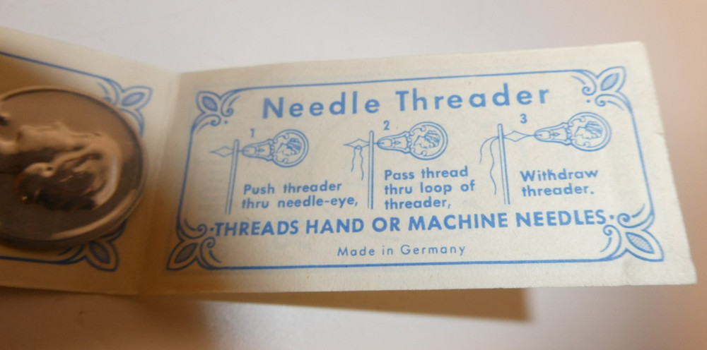 VTG Germany Wire Needle Threader ~ Sewing ~ Aug. Thomas