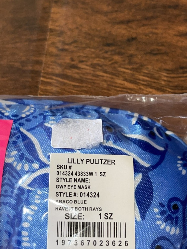 Lilly Pulitzer Abaco Blue HAVE IT BOTH RAYS EYE MASK Soft Sleeping Gift GWP NWT