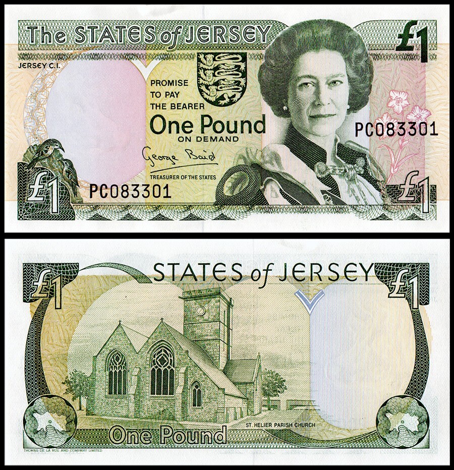 Jersey 1 Pound, 1993 ND, P-20, Used
