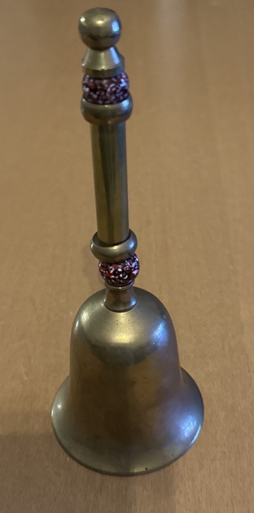 Brass Bell with Design on Handle 7 7/8"