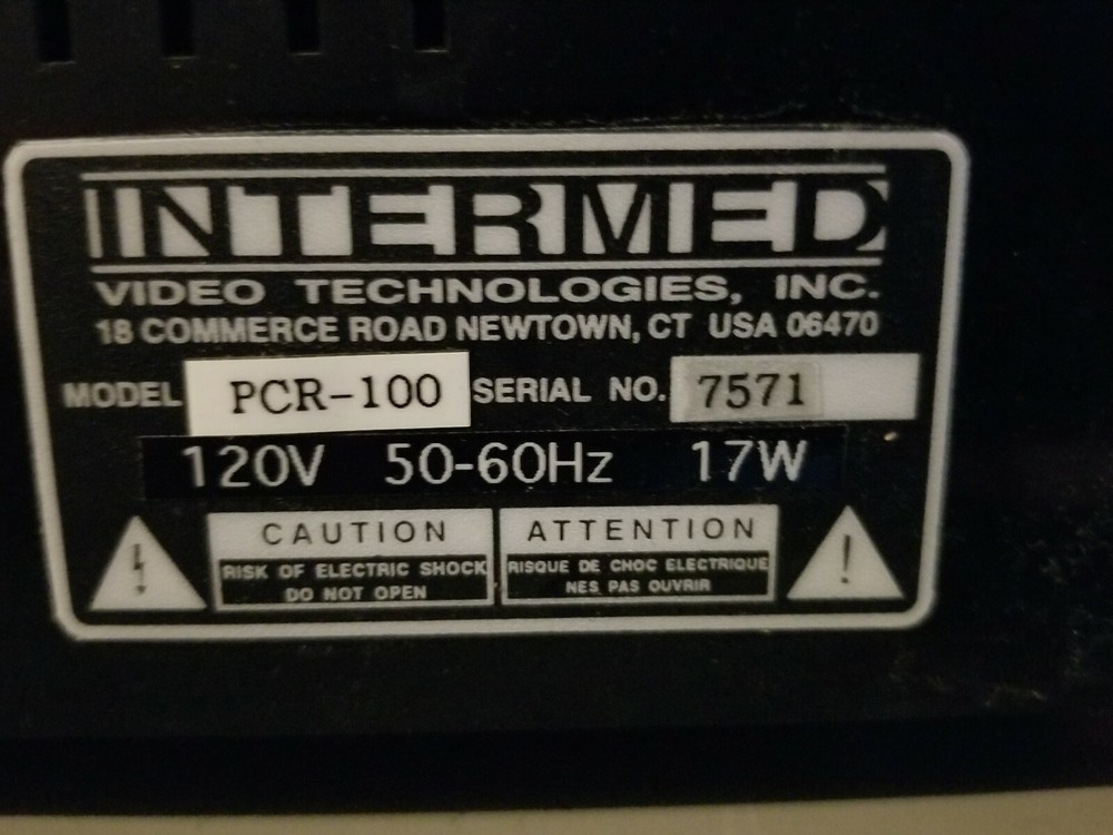 INTERMED PCR-100 VIDEO CASSETTE RECORDER VCR