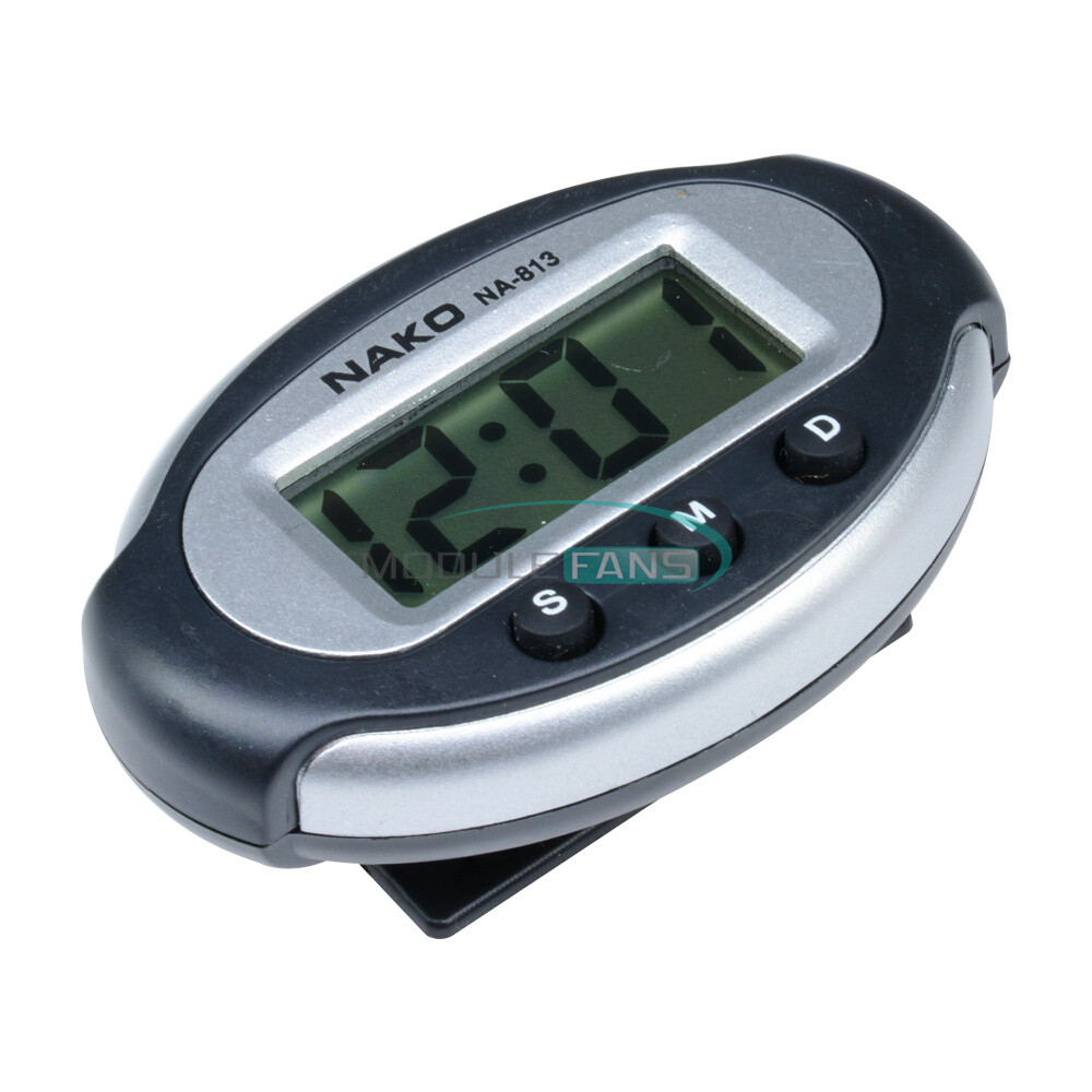 Smart Mini Digital Clock 3 Buttons Portable Car Auto Dashboard LCD Display.