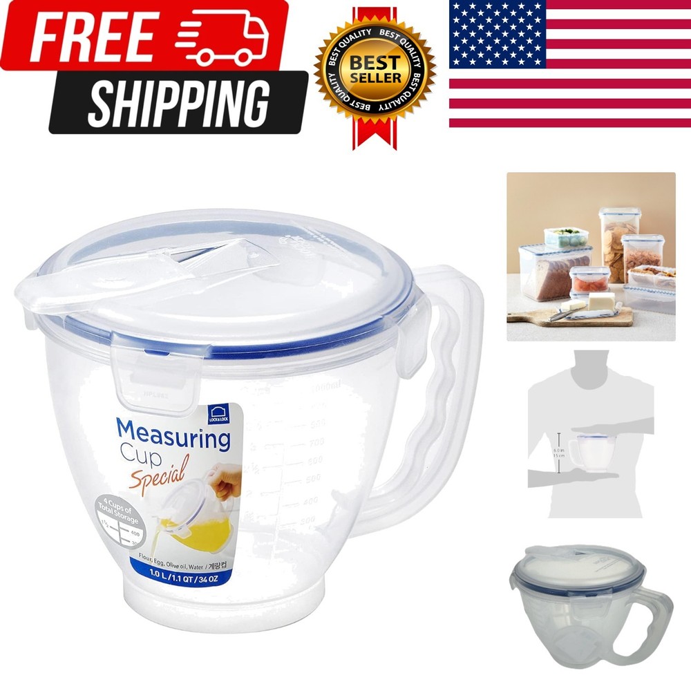 LOCK & LOCK 33.81oz Measuring Bowl with Handle 4.23 Cup