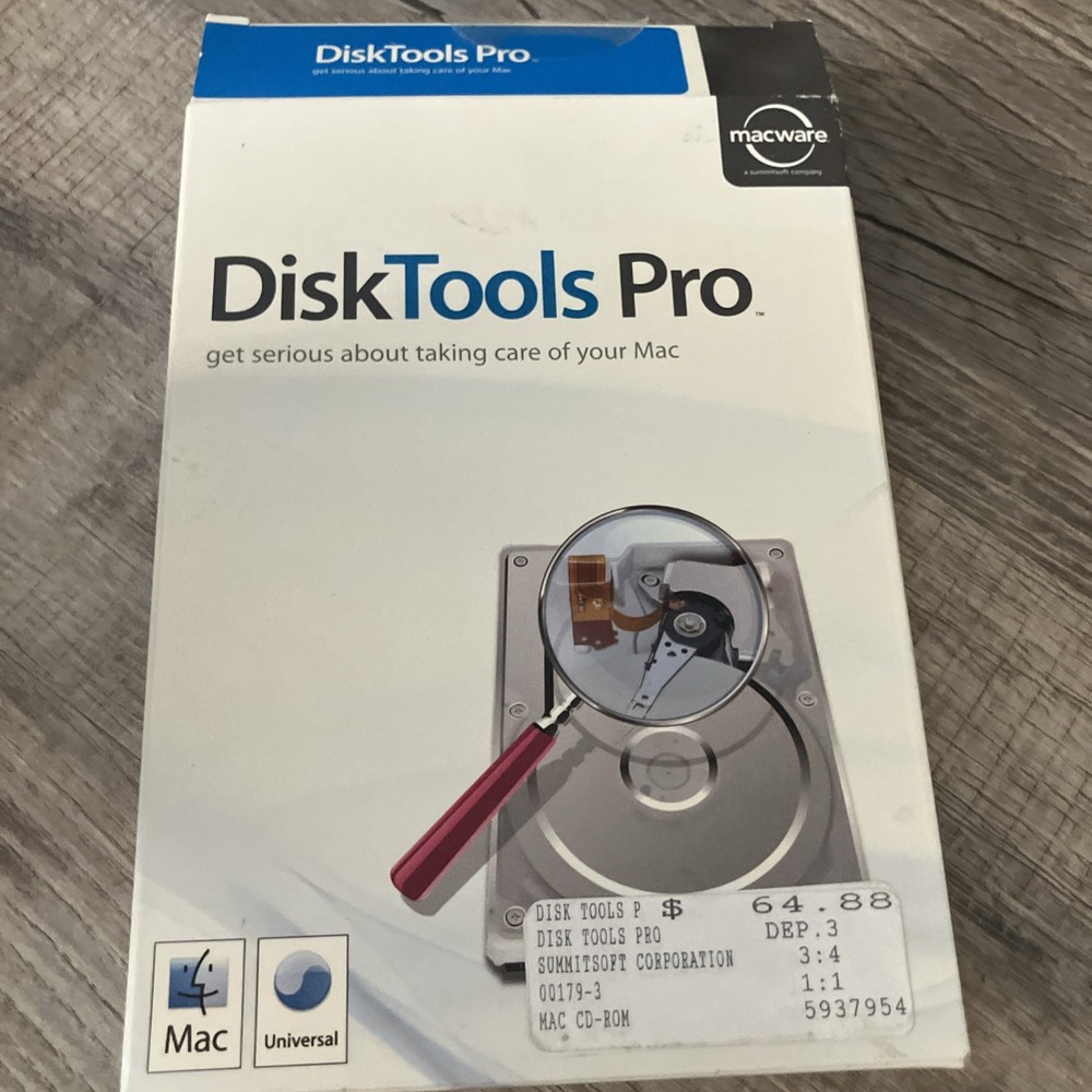 macware DiskTools Pro Vintage Utility Software- Disc And Box