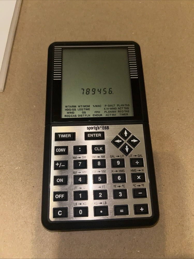 Sporty’s E6B Electronic Flight Computer w/ Case & Manuals Tested Pilot