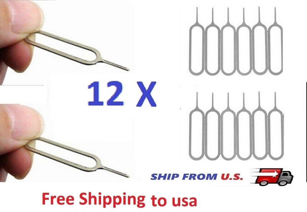 12 Sim Card Ejector Eject Pin Key Tool for iPhone Android SHIPS FROM USA!!!