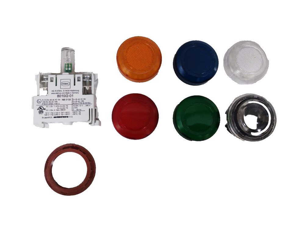 Stahl 8010/2-01 Led Indicator Light with 8602C3-054-B Actuator Pushbutton