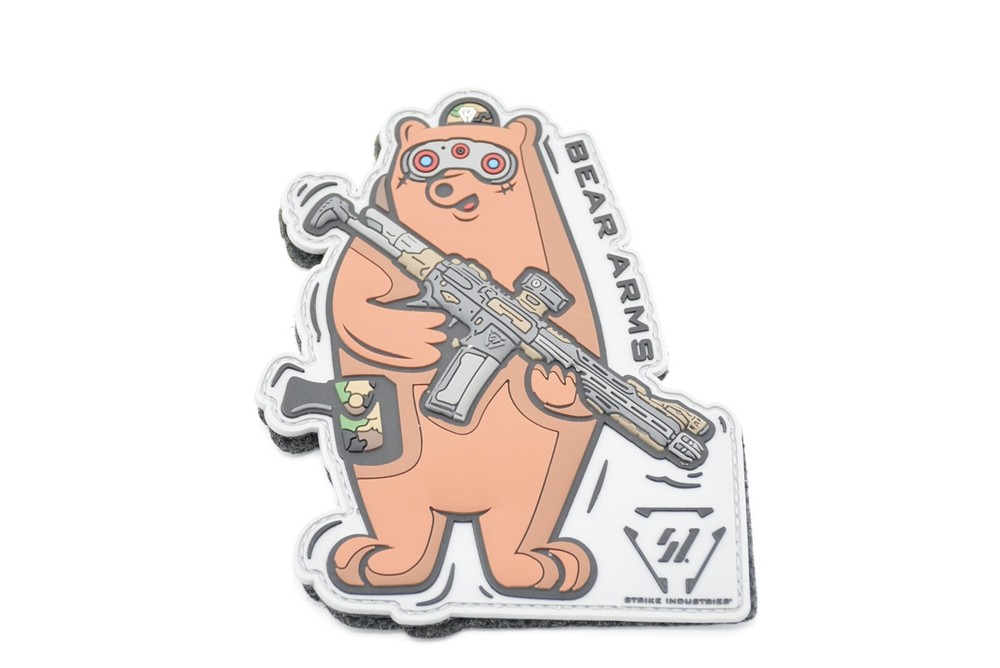 STRIKE INDUSTRIES BEAR ARMS LOGO PATCH HOOK/LOOP BACKING LARGE SIZED PATCH RARE